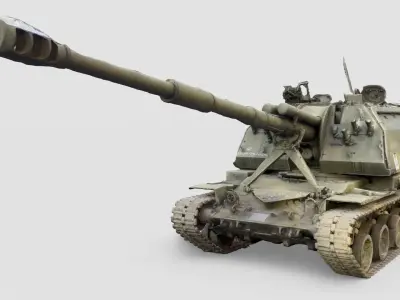 Destroyed 2S19 Msta 152 mm self-propelled howitzer M1990  3D model purchase