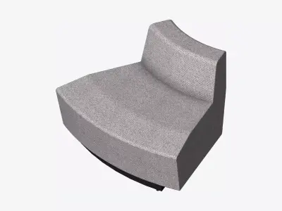 Seating - Contemporary - Blume - Type - Closing - Back - Round Low-poly 3D model