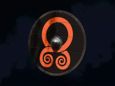 Viking shield 4 - Freshforged Low-poly 3D model
