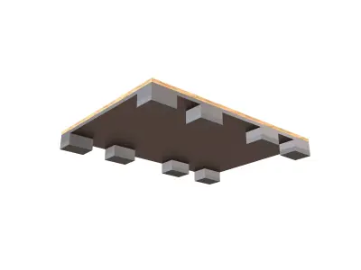 Wooden Platform v1 002 Low-poly 3D model