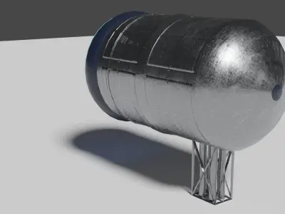 Engine space ship Low-poly 3D model