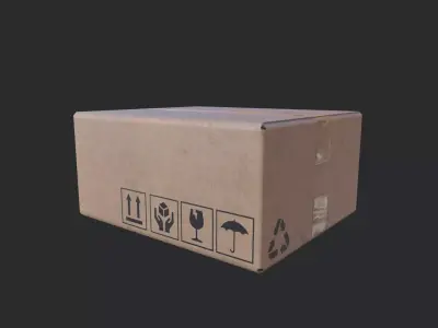 Cardboard Box 03 Low-poly 3D model