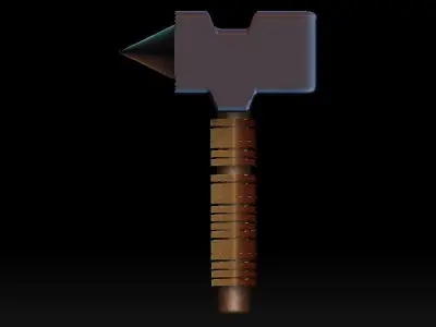 stylized fantasy battle hammer 3D model 3D model