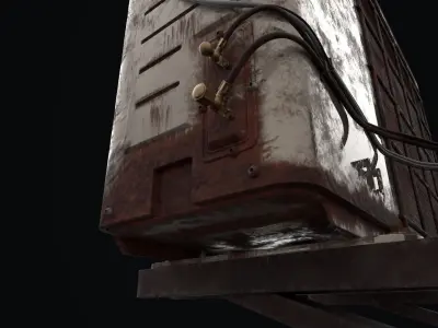 Ac Outer Unit Old and Rusty 3D model
