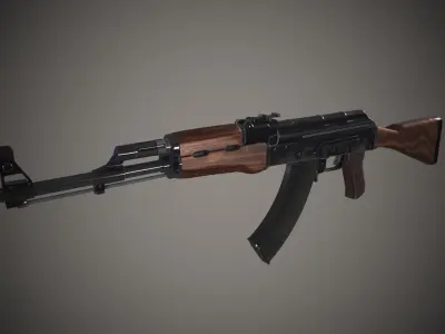 AK47 - 3D Model ak rifle Free low-poly 3D model
