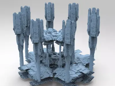 Dark Lord Elven Sci-Fi Dome base Tower 3D model