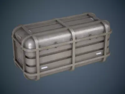 Sci-Fi Container White and Orange Free low-poly 3D model