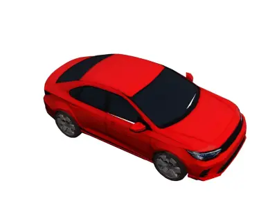 Low Poly Generic Sedan Car Vehicle Model PBR Texture Low-poly 3D model