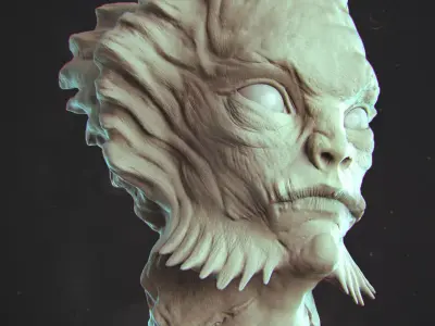 Creature Bust HighPoly  3D model