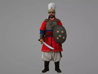 Turkish Ottoman soldier 3d model Low-poly 3D model