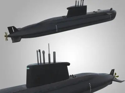 Submarine Agosta Low-poly 3D model