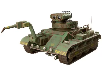 Robot Concept-3-Forest-Rusty Low-poly 3D model