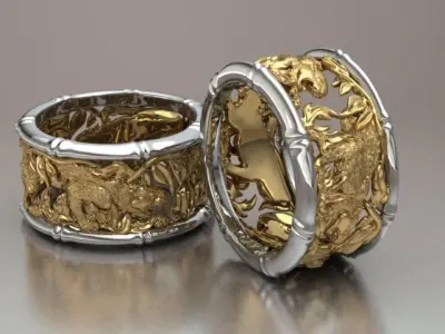 Tiger ring 3D print model