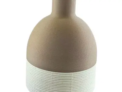 Two-part textured bottle vase 3D print model