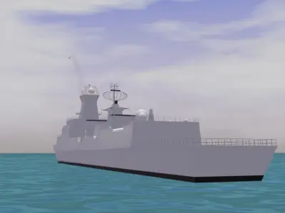 Indian Navy INS Kolkata class  destroyer Project 15A stealth Low-poly 3D model