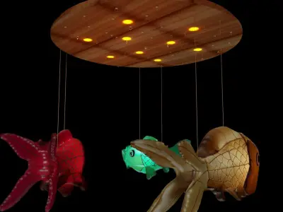 Chinese fish  lantern  Low-poly 3D model