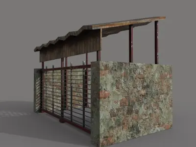 Old Shack PBR Low-poly 3D model
