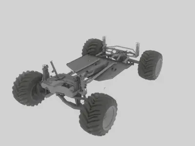 Off-Road Chassis Rigged 3D Model  Low-poly 3D model