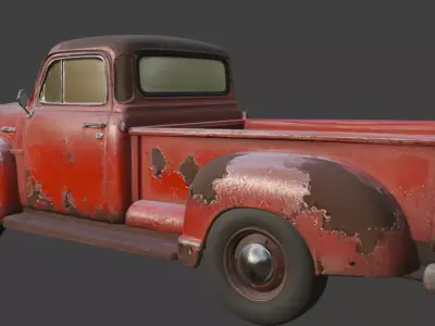 Vintage Rusty Pickup Truck 3D Model 3D model 27