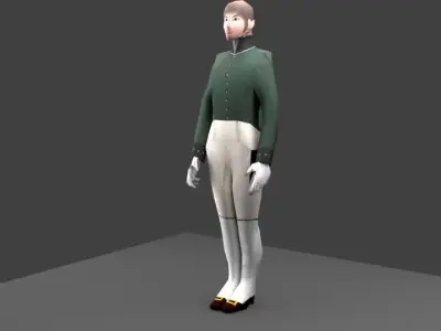 INFANTRY OFFICER in City dress Low-poly 3D model