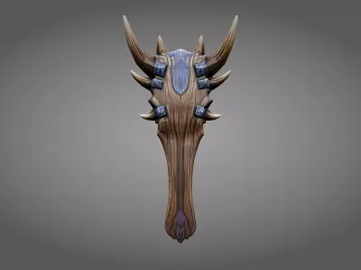 Stylized Oni Demon Mask Dagger Free 3D model