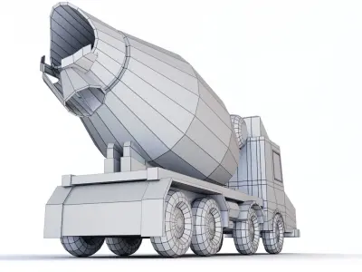 Cement Truck Low-poly 3D model