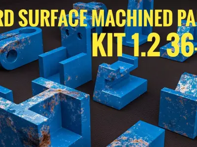 Building Blocks Kit Machined Parts Hard Surface V2 Low-poly 3D model