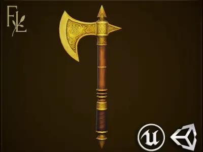 Golden Axe - Game Ready Weapon Low-poly 3D model