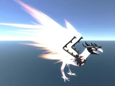 Fire Bird Phoenix Low-poly 3D model