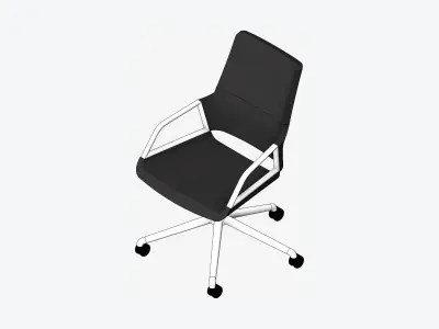 Chair - Conference - Worksmart - 5 Star Castors Low-poly 3D model