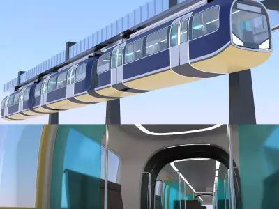 Elevated Train Concept Free 3D model purchase