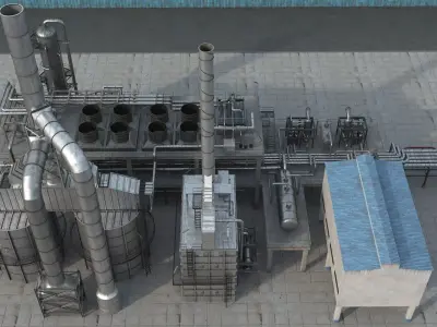 Refinery Units PBR 3D model