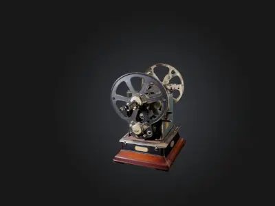 Antique Film Projector Low-poly 3D model