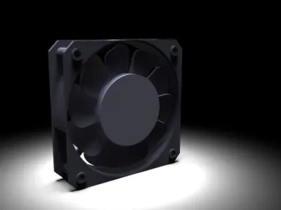 Request 40mm x 10mm dc computer fan iges or dwg  3D model