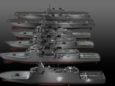 Japan Maritime Self Defence Force 3D Model Collection