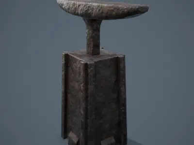 Medieval Blacksmith Long Anvil  Low-poly 3D model
