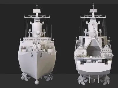 Ship Gepard 3  Class 011 Dinh Tien Hoang  Low-poly 3D model