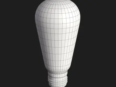 Vintage Light Bulb 001 Low-poly 3D model