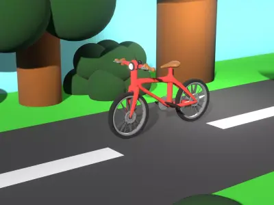 Bicycle and Driver 3D model