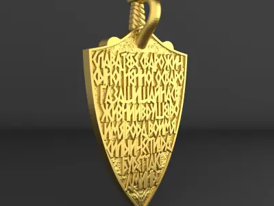 Perun Shield  3D Pendant Model 3D print model