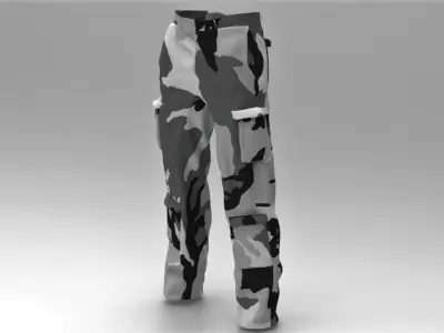 Military Pants Snow Camouflage Low-poly 3D model