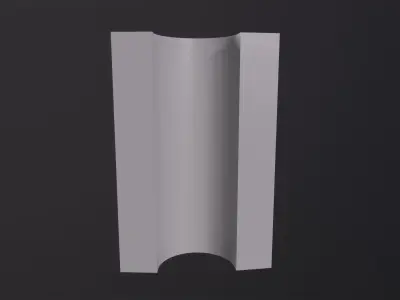 A Hollowed Circle Half Cylinder 3D Model Low-poly 3D model