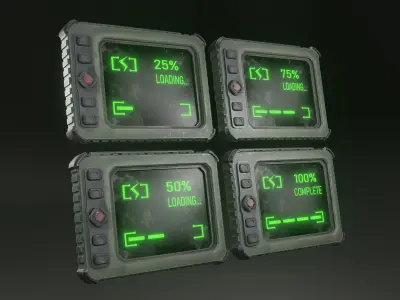 Military tablet Low-poly 3D model