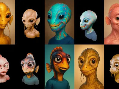 Head Fish bundle 2 pack 100 glb 3D model