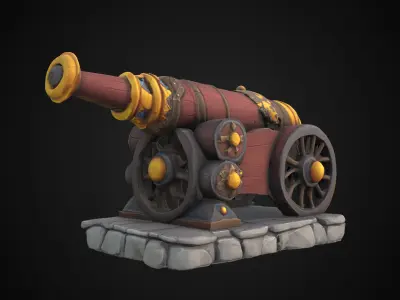 Stylized Turrets - Hand Painted 3D Model Pack