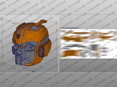 Transformers Bumblebee 2018 pepakura Full Low-poly 3D model
