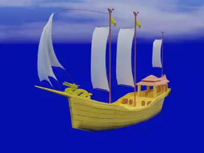 Kapal Lancang Kuning 3D model