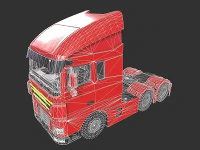 Semi Truck Low-poly 3D model purchase