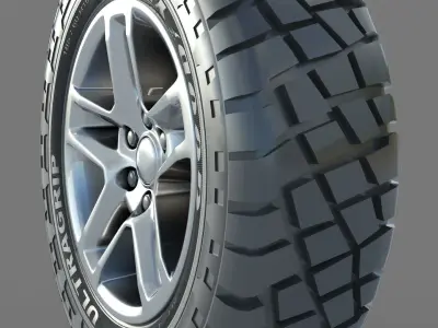 Wheel rim tire 17 3D model