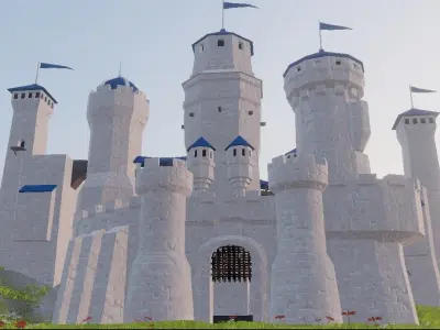 Medival castle Low-poly 3D model